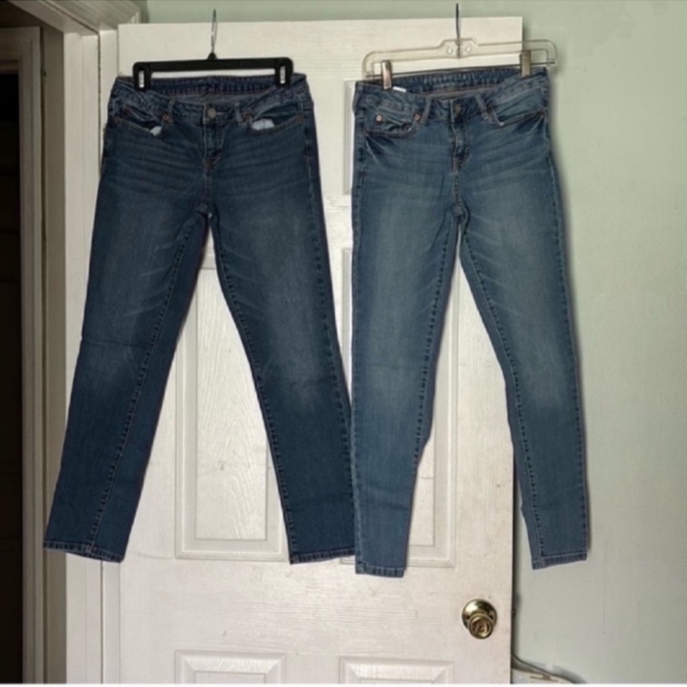 Aeropostale Women's Skinny Jeans - Dark and Light Blue